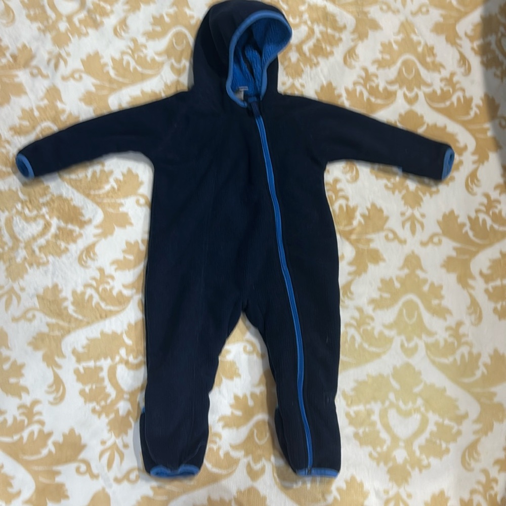 REI Baby Boys Navy Bunting Fleece Lined Winter Snow Suit One Piece